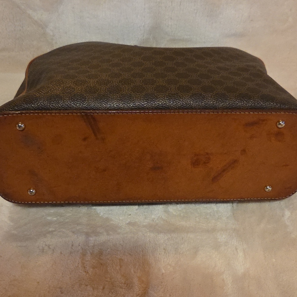 Celine Dark Brown Patterned Satchel - Picture 6 of 12